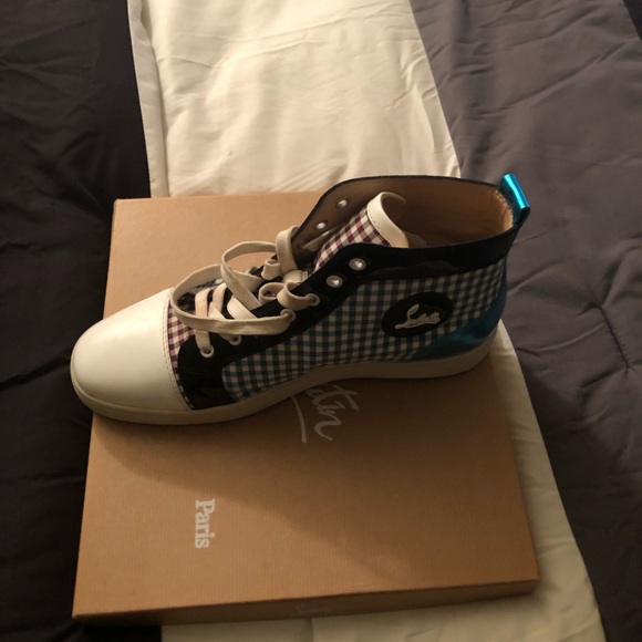 Christian Louboutin Checkered Sneakers. - Picture 2 of 3